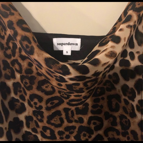 Superdown Leopard Cheetah Print Cowl Neck Dress S - Picture 5 of 5